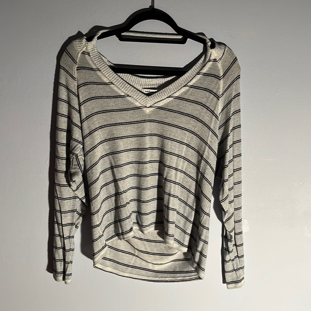 Redhaute Gray Shirt with black stripes